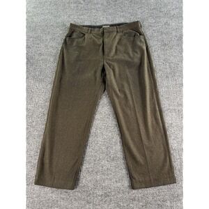 Banana Republic Pants Men 38x28 Taupe Green Wool Stretch Wide Leg Dress Trousers